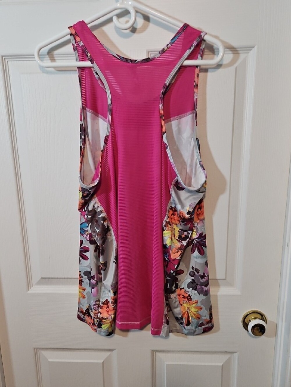 Athletic Works Floral Tank Dress with Fuchsia Yoke - Picture 3 of 6